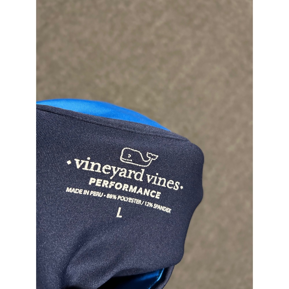 Vineyard vines 1/4 zip pullover mens blue golf performance Large zipper pockets - Picture 4 of 6